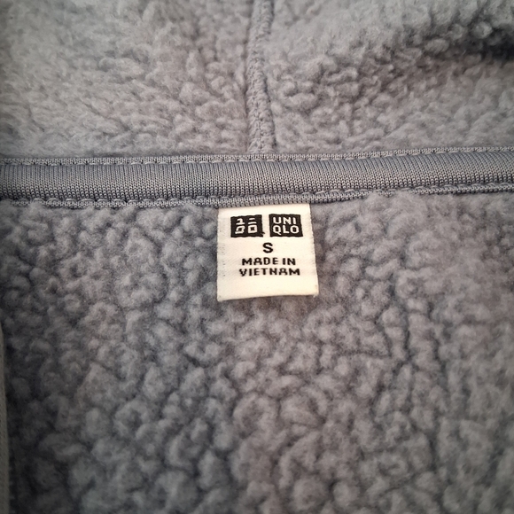 UNI QLO Full Zip Hoodie with Pockets : Small : Gray - Picture 8 of 11